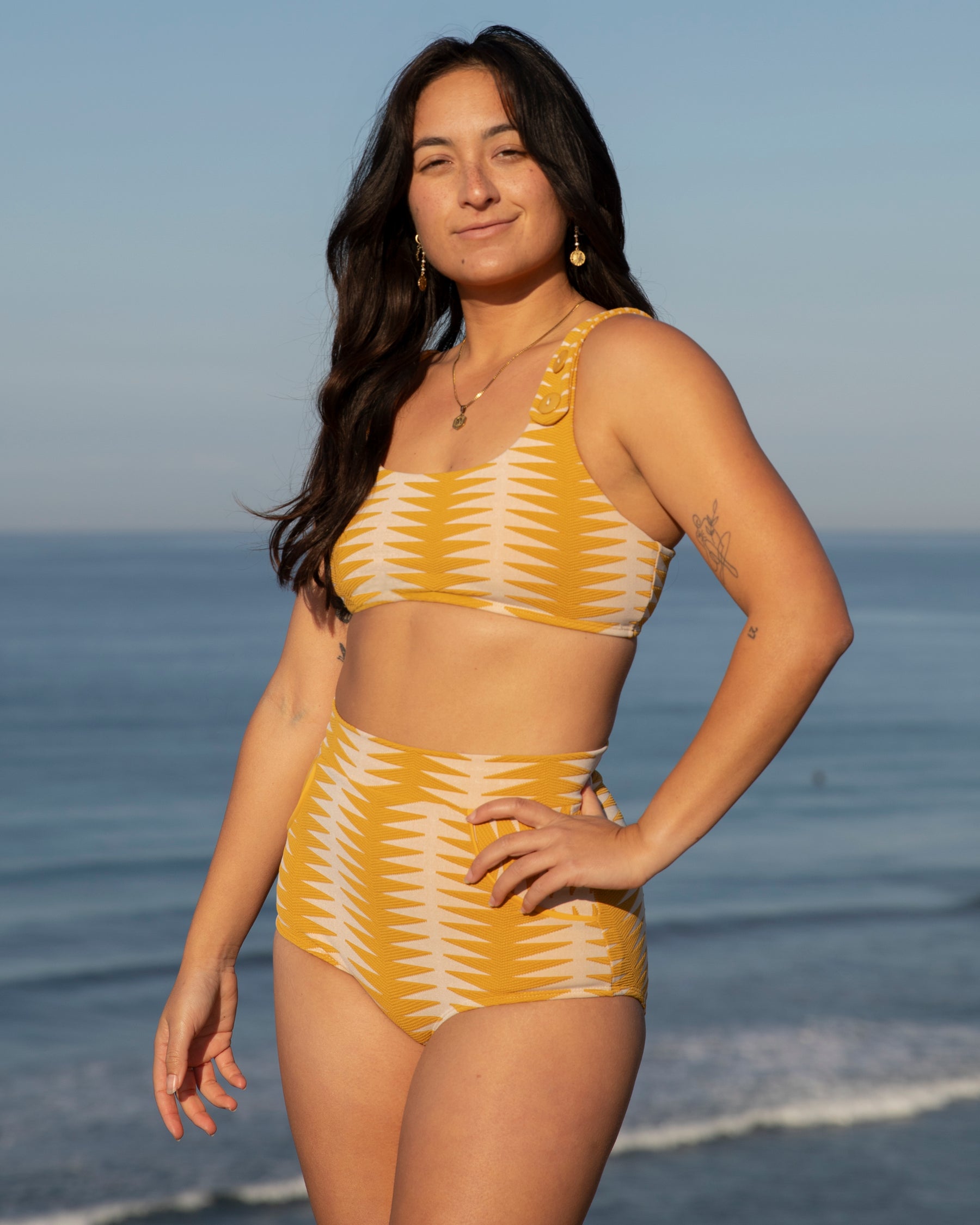 Georgia High Waist Bikini Bottom - Areia Gold