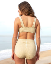 Georgia High Waist Bikini Bottom - Sandshell