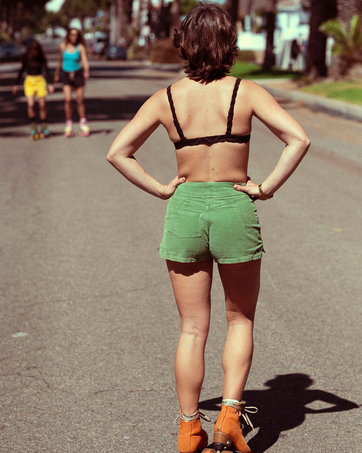 Lulu Shorts - Green Cord