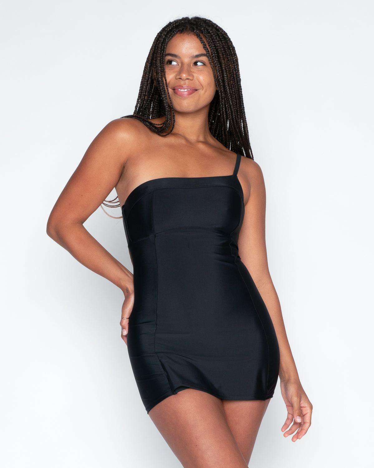 Buy Women's Cotton Black One Piece Dresses | Knee Length Dress | Woman's  Short Dress (S, 2) at Amazon.in