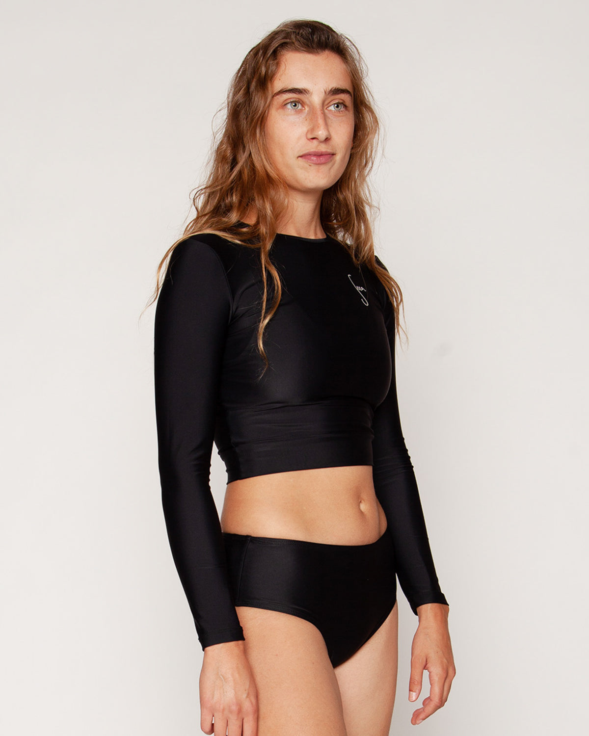 Athletic Short Sleeve Low Rise Crop Rash Guard Bikini Set - Neon